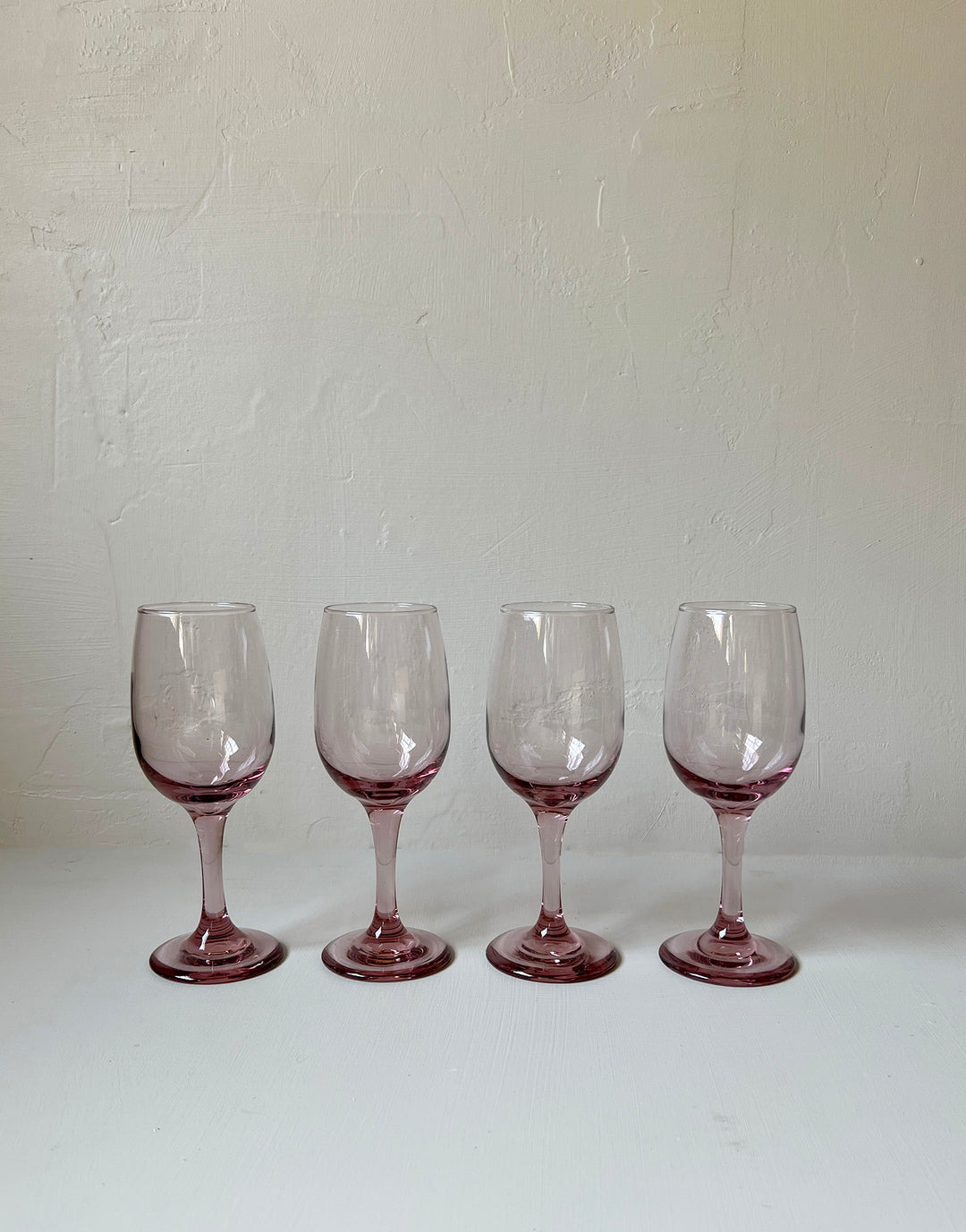 Vintage Rose Wine Goblets Set of 4