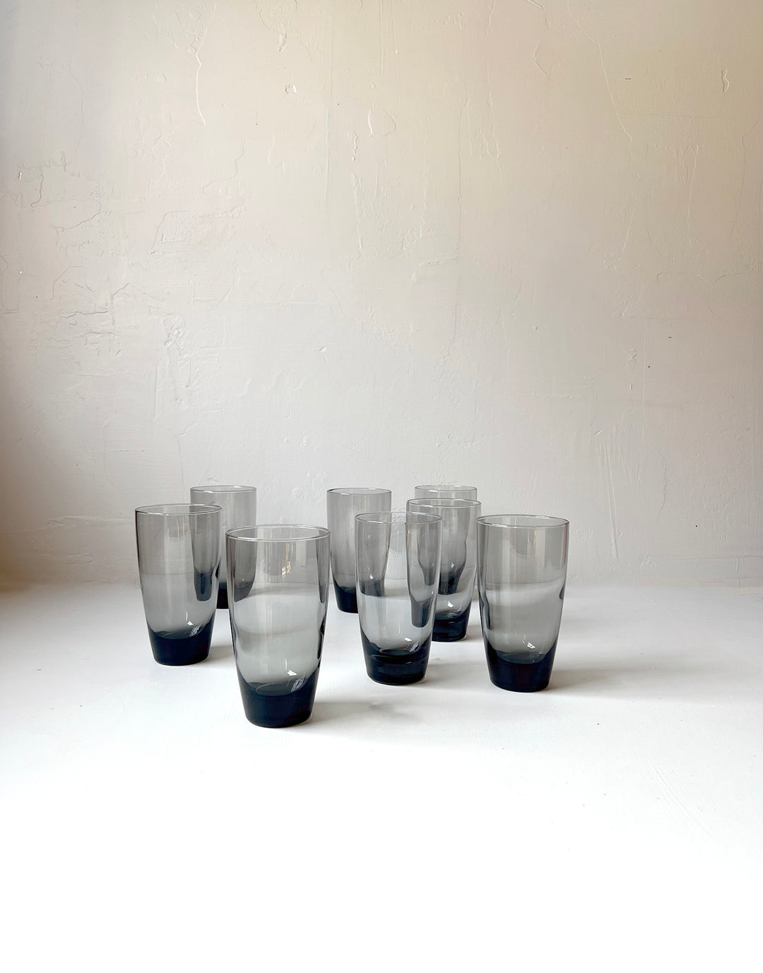 Vintage Smoke Glass Tumblers Set of 8