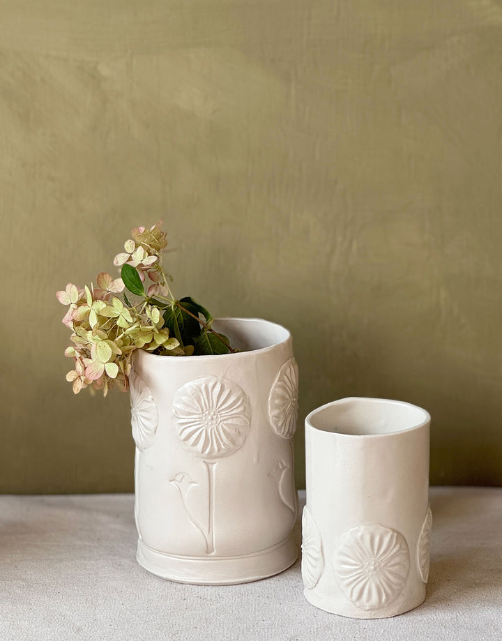 DBO Home + Sentiment Pottery | Large Cylinder Vase - White