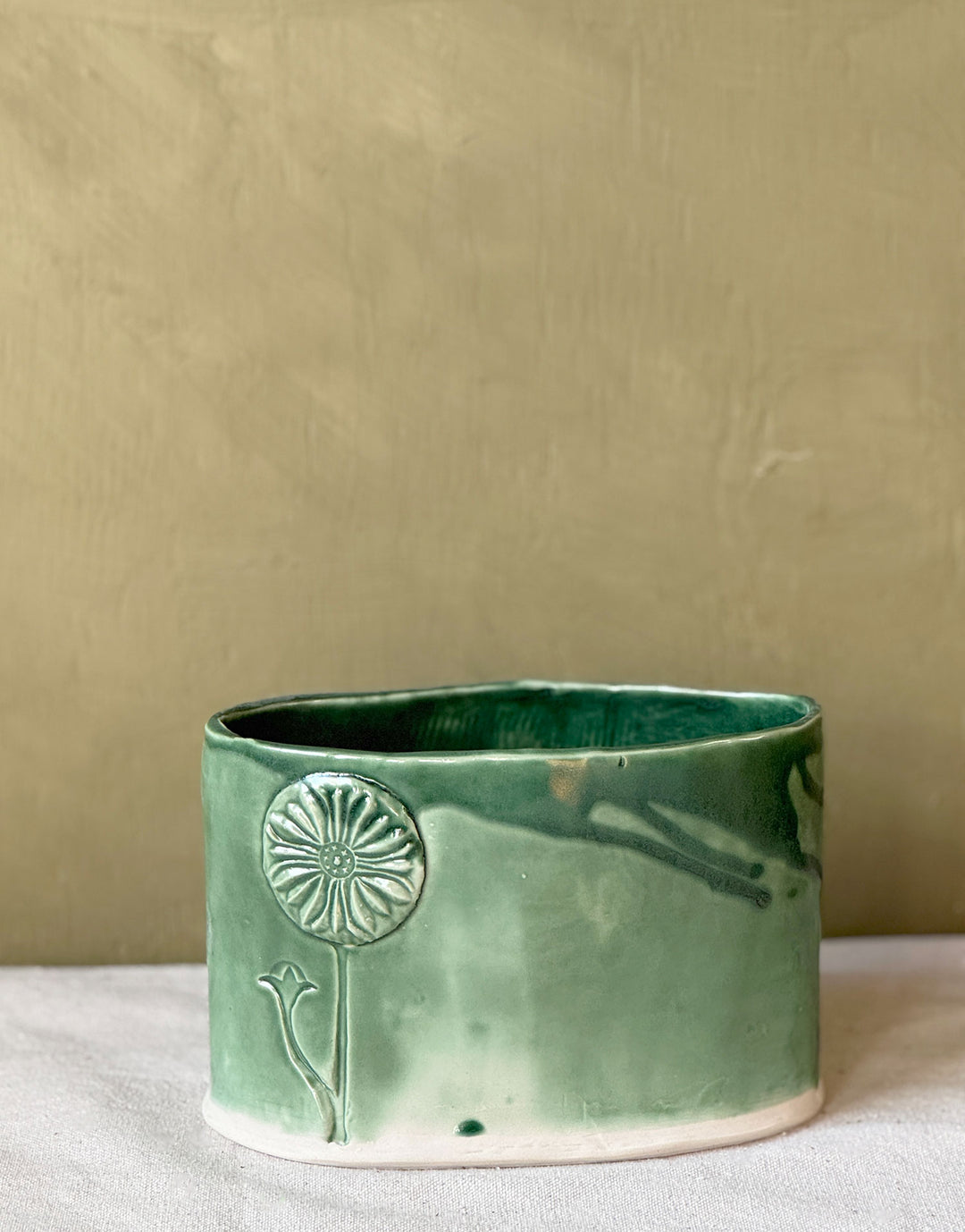 DBO Home + Sentiment Pottery | Oval Porcelain Vase - Emerald