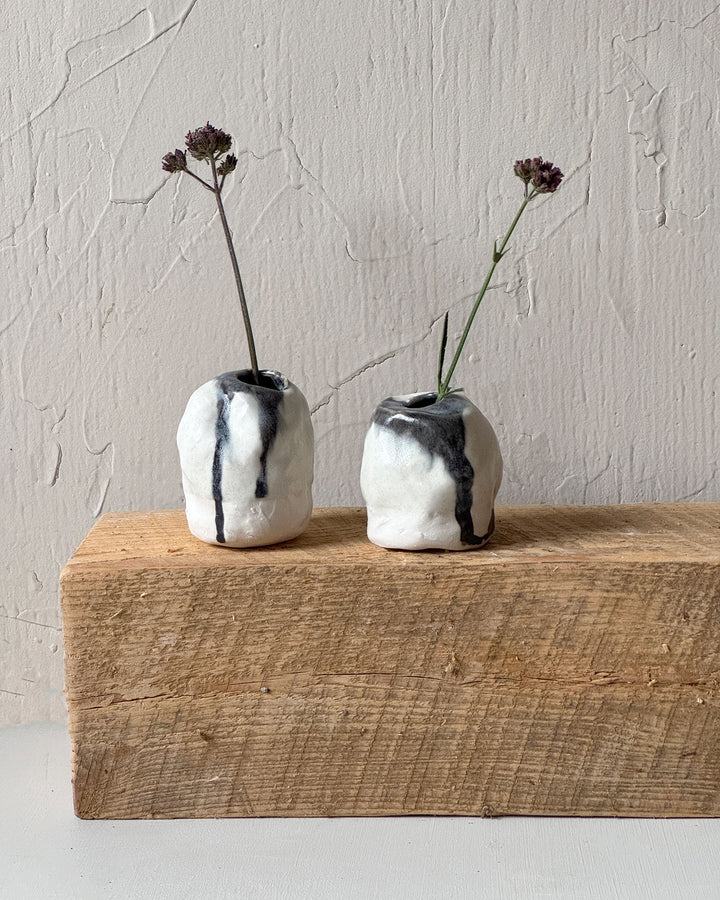 Pinched Drip Bud Vases (set of 2)