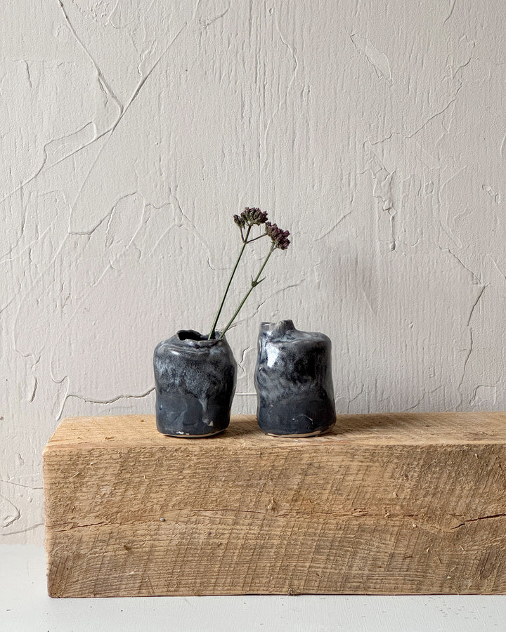 Pinched Granite Bud Vases (set of 2)