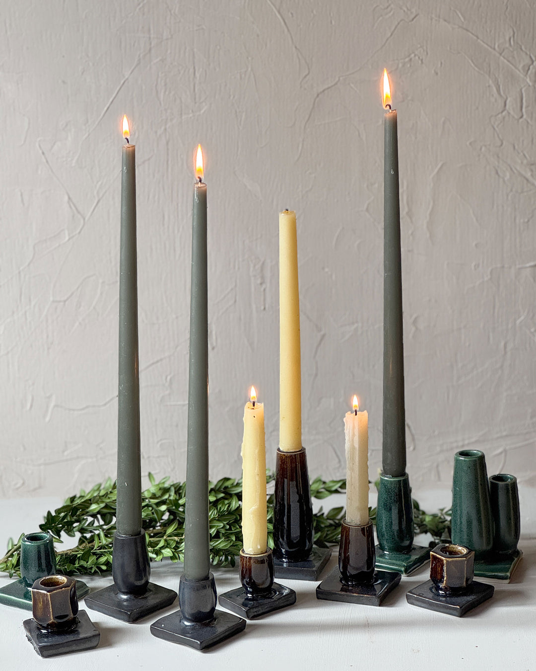 Rock + Roll Candlesticks - French Roast (Set of 3)