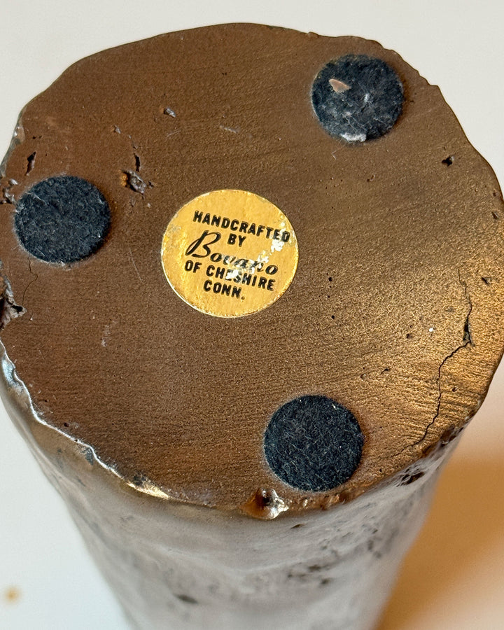 Mid-Century Metallic Woodgrain Vase