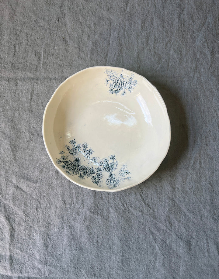 Queen Anne's Lace Everything Bowl - Indigo Glaze