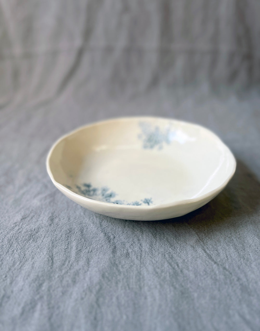 Queen Anne's Lace Everything Bowl - Indigo Glaze