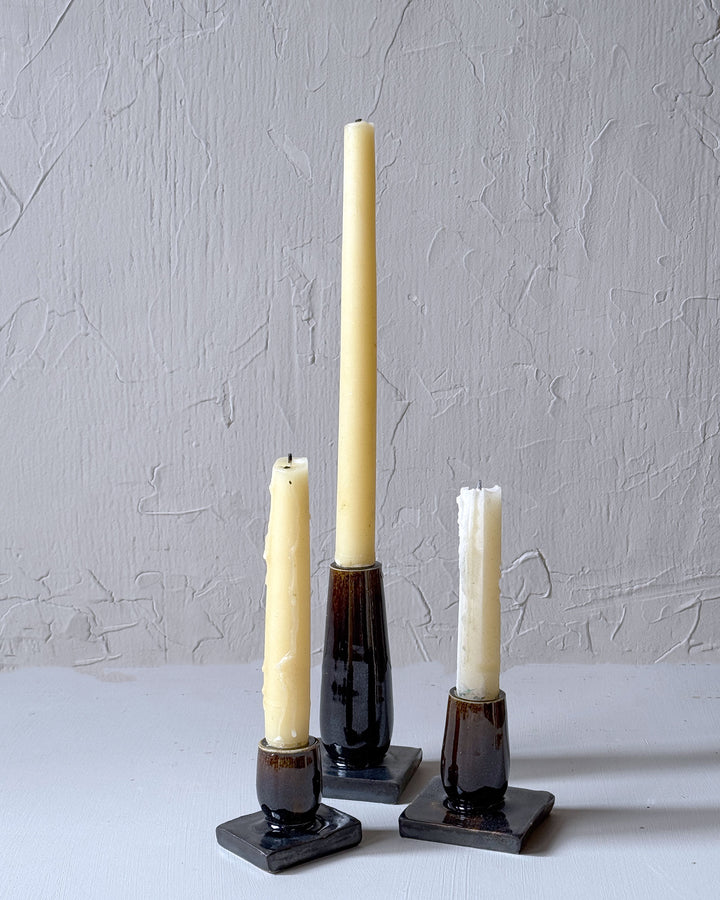 Rock + Roll Candlesticks - French Roast (Set of 3)