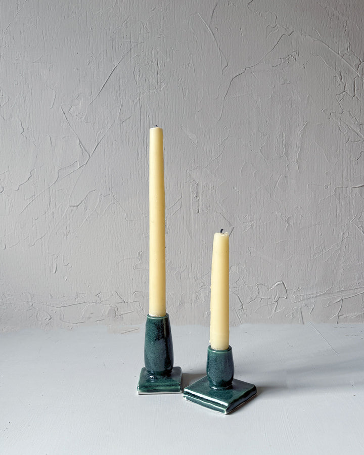Rock + Roll Candlesticks  - Emerald (Set of 2)
