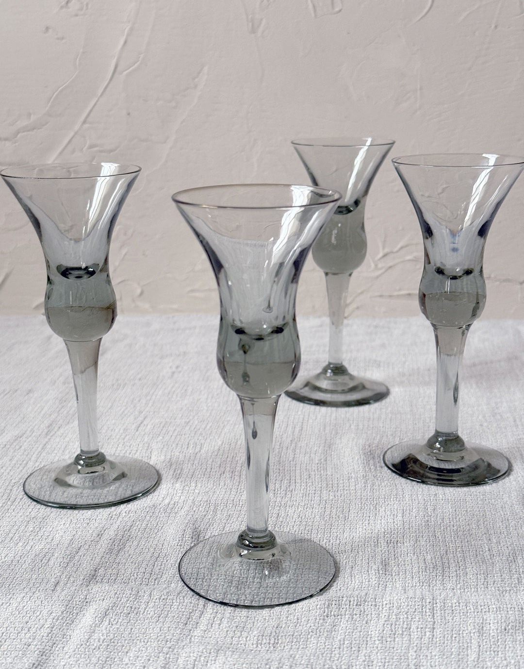 Vintage Holmgaard Smokey Grey Cordial Glasses - Set of 6