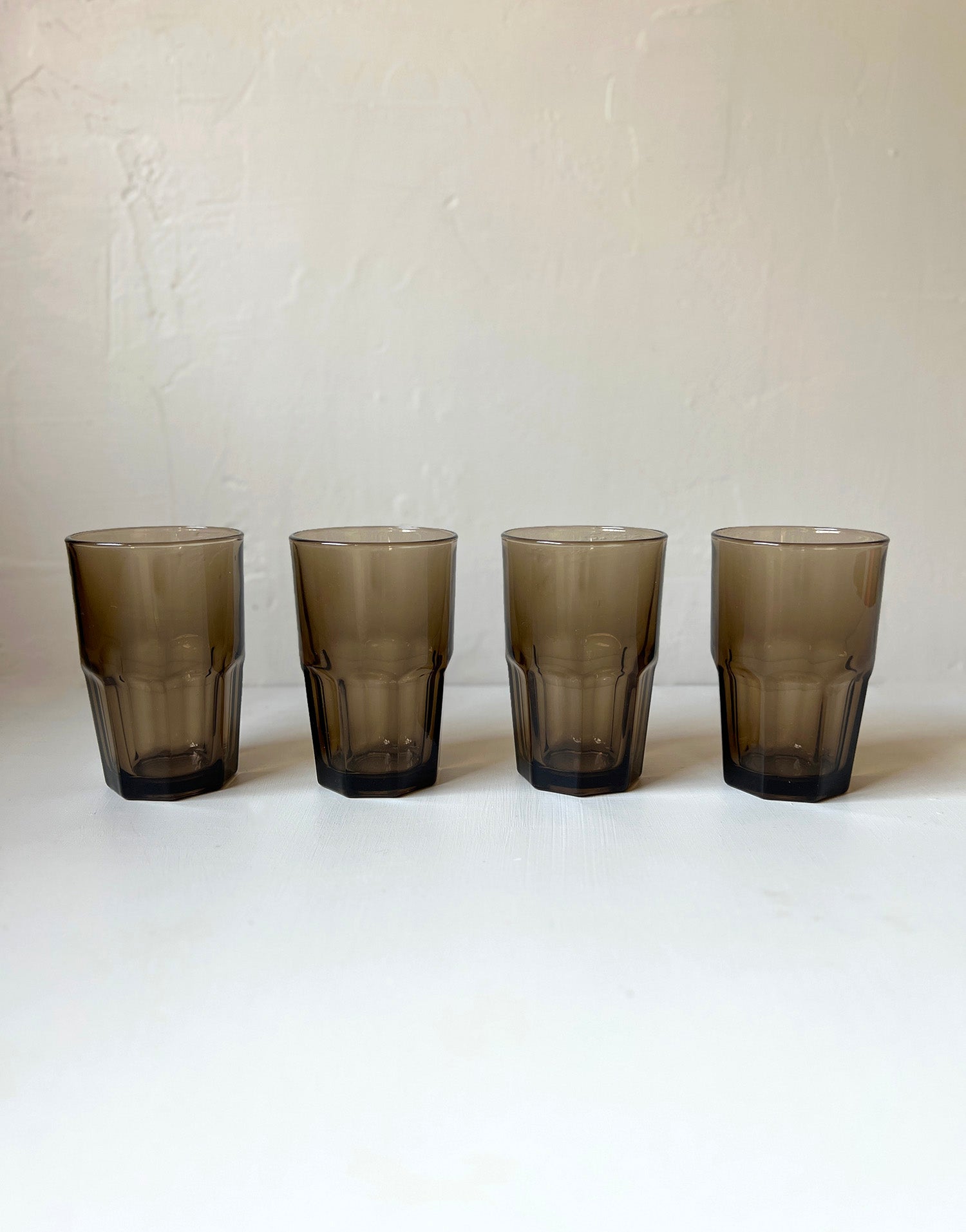 Vintage Smoky Brown Tumbler Set of 4