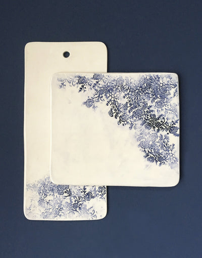 DBO HOME Handmade Porcelain Kashmir Floral Charcuterie and Cheese Boards