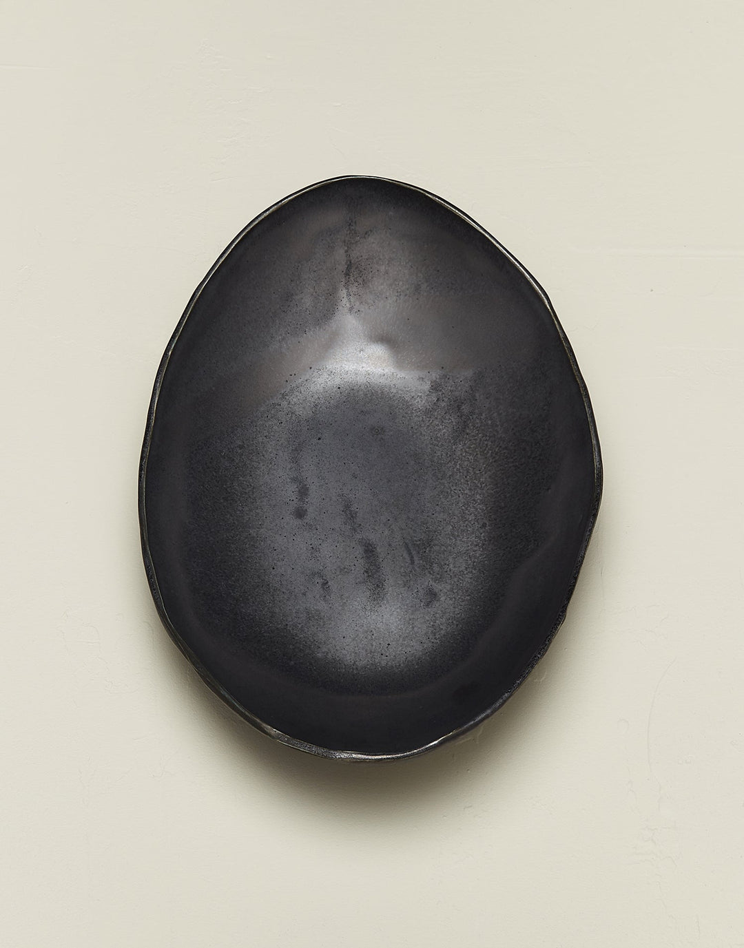 DBO HOME artisan ceramic black handmade oval serving bowl