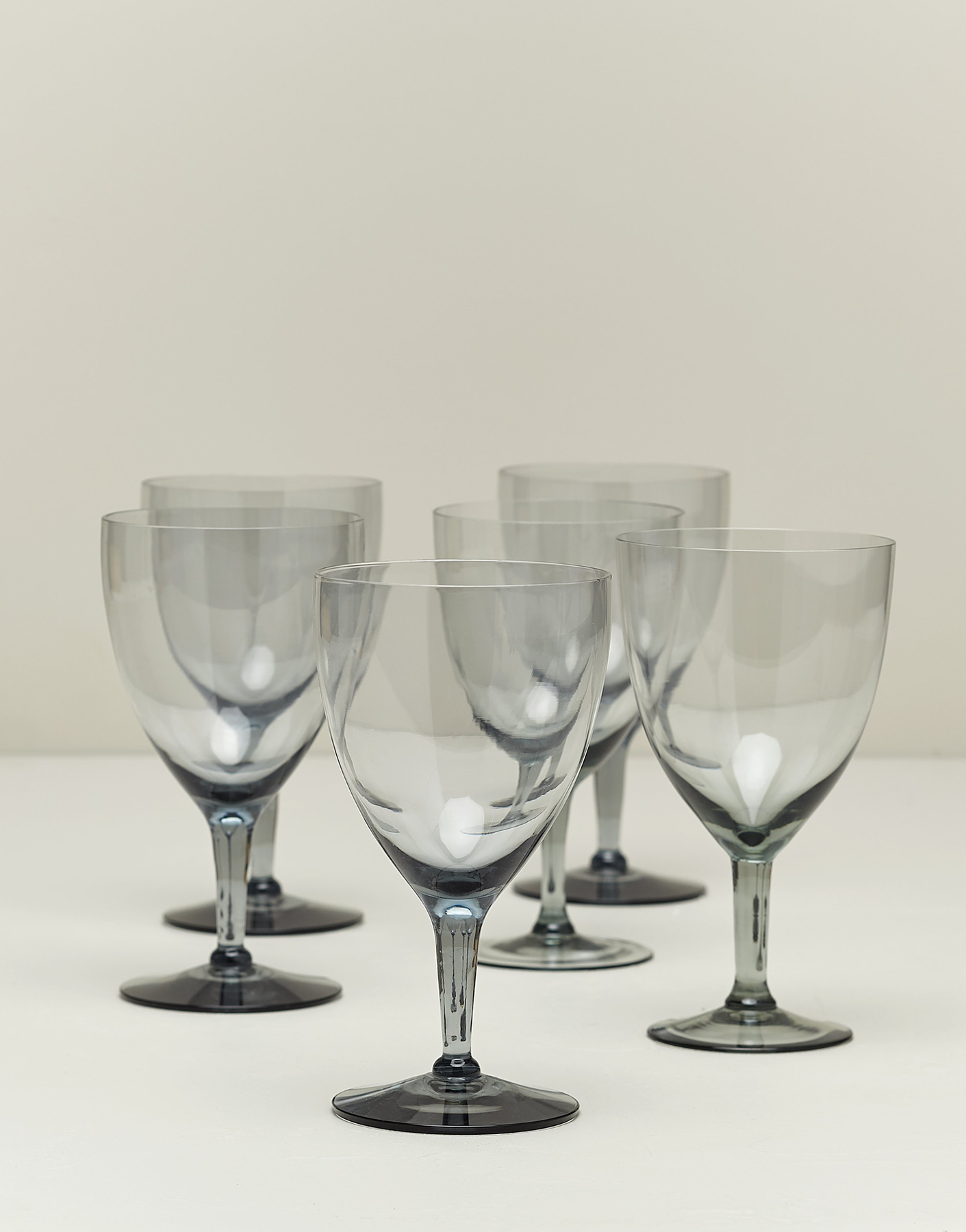 Vintage Mid Century Modern Smoke Wine Glasses (Set of 6) – DBO HOME