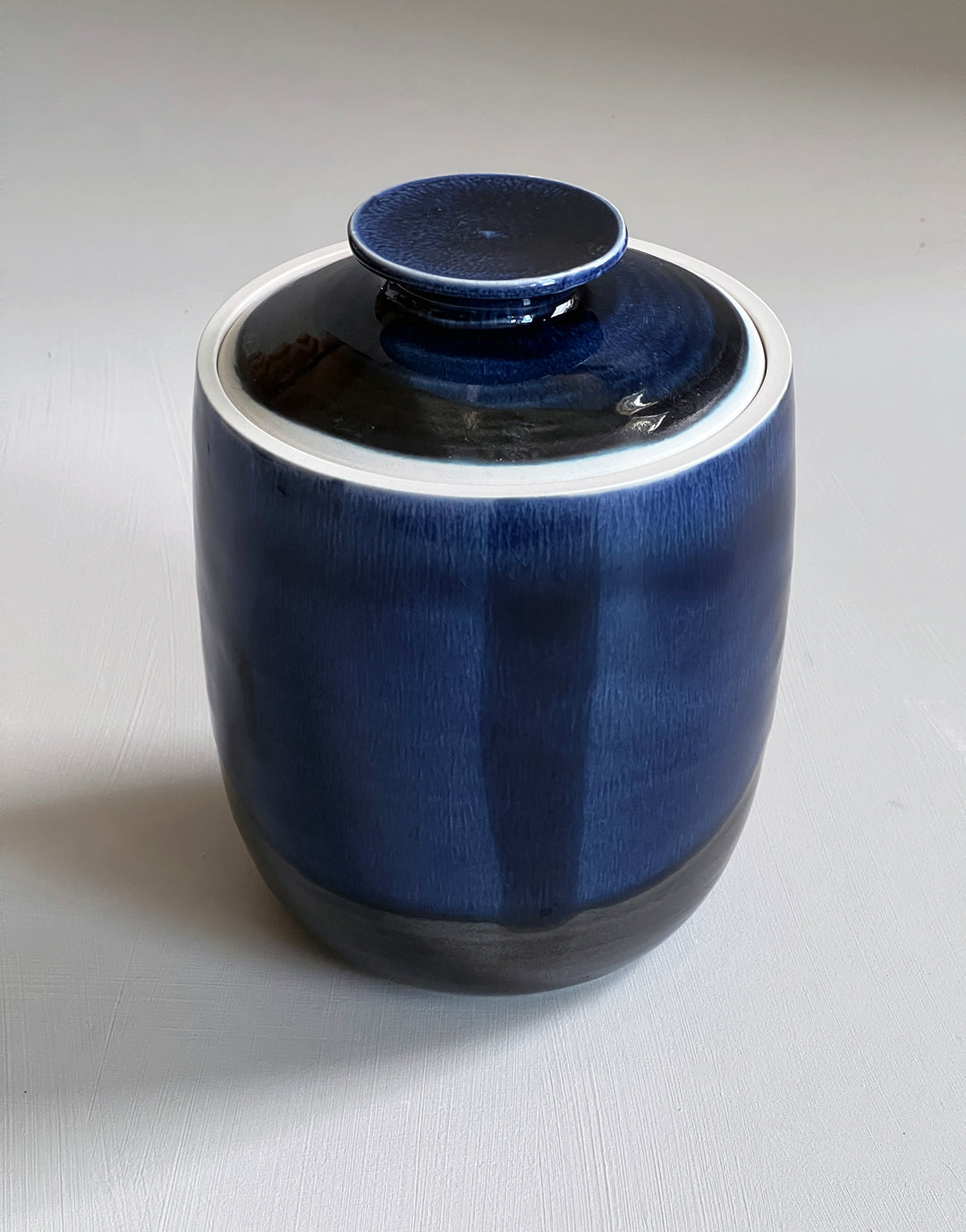 Indigo Porcelain Dog Cookie Jar | One Of A Kind