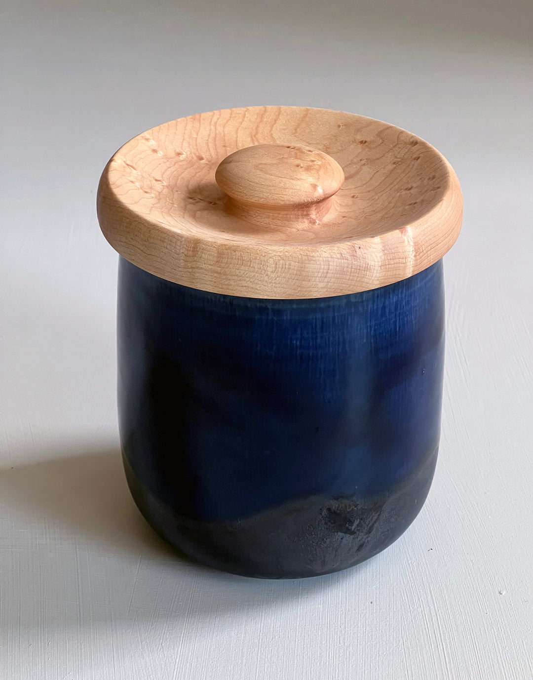 Porcelain + Wood Dog Cookie Jar # 1 | One Of A Kind