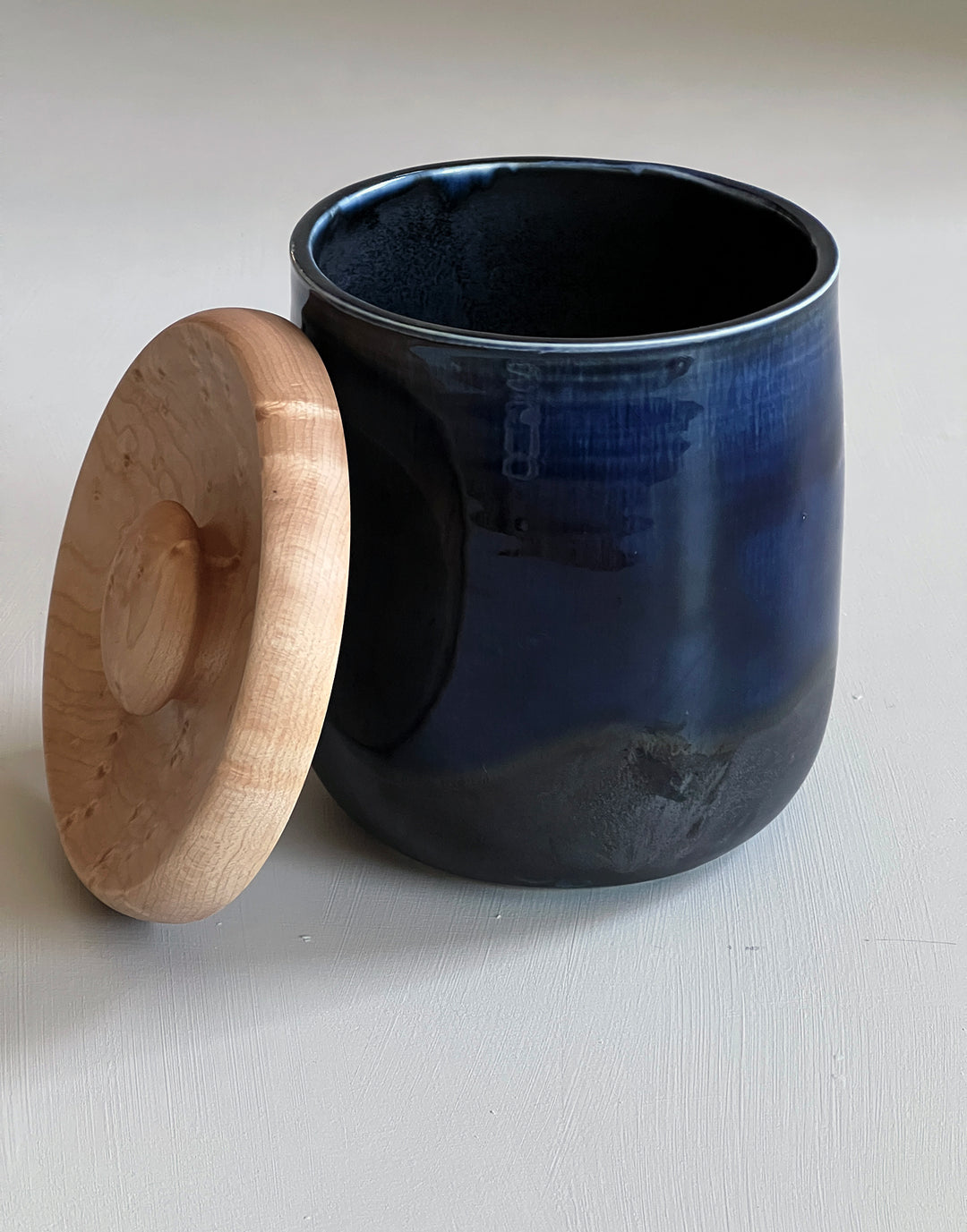 Porcelain + Wood Dog Cookie Jar # 1 | One Of A Kind