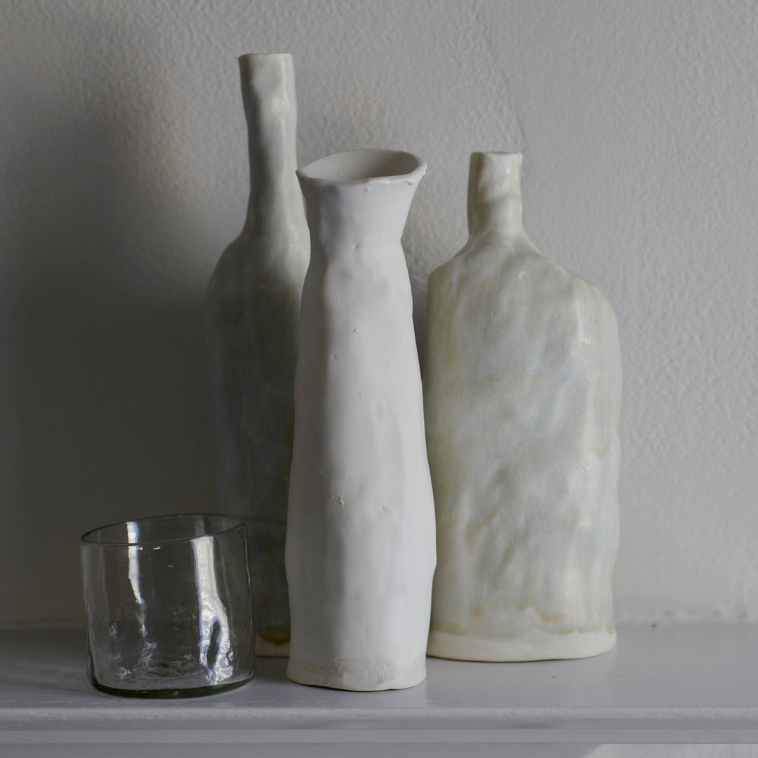 Set of One-Of-A-Kind Bottle Vases