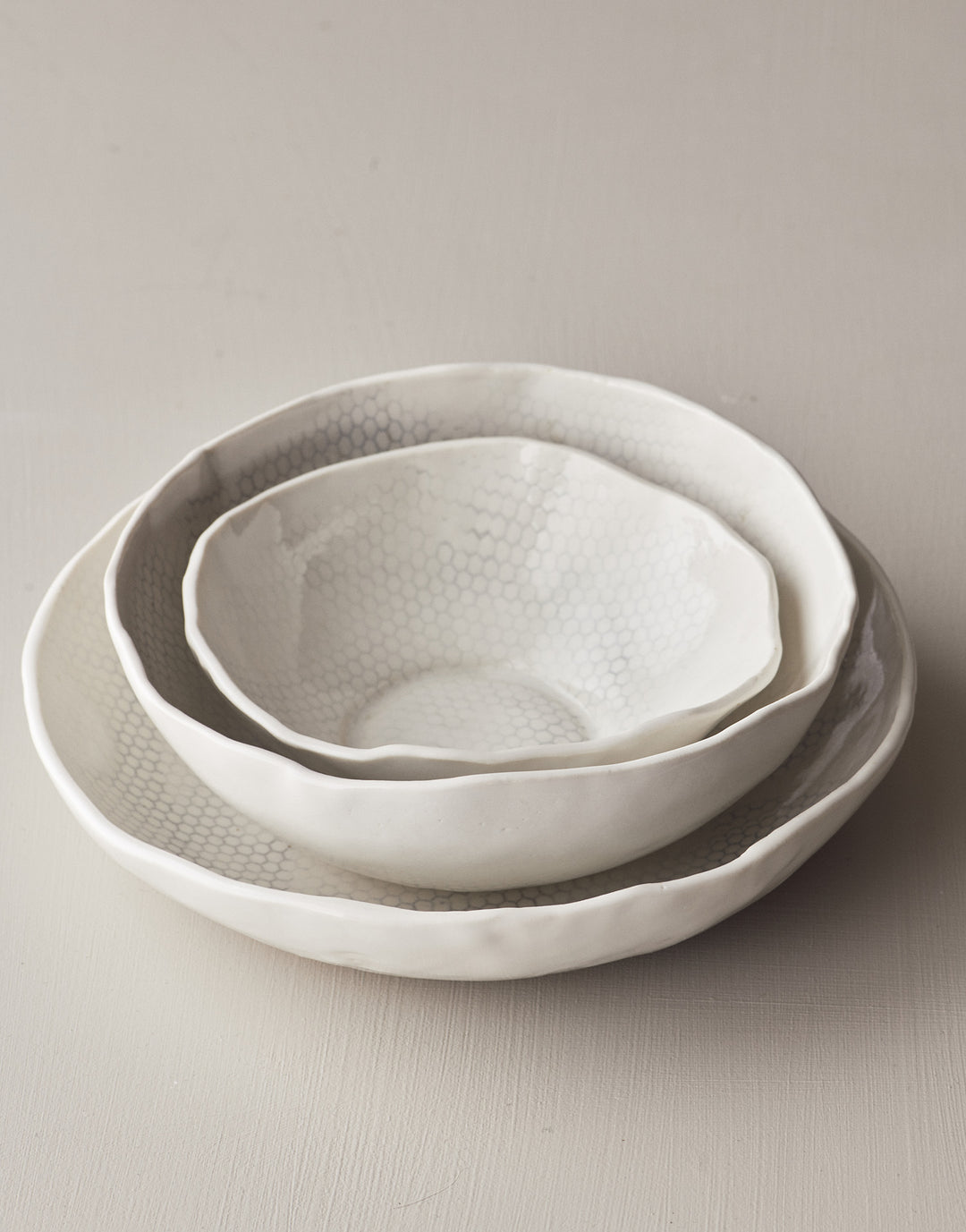 DBO HOME Handmade Porcelain Honeycomb Bowls