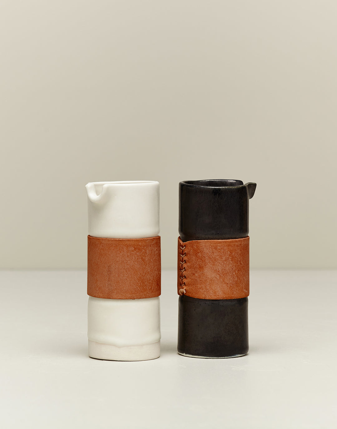 DBO HOME Handmade Porcelain and Leather Remo Sake Pitcher