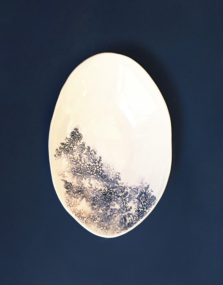 DBO HOME Handmade Porcelain Kashmir Oval Serving Bowl
